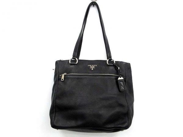 ブランドバッグ プラダ PRADA ハンドバッグ トート ショルダー レザー 黒 ご落札