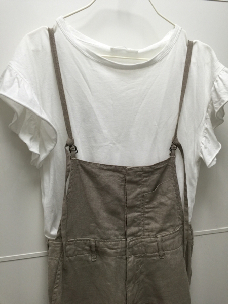 John Bull☆Ｓサイズ☆麻100% グレージュサロペット