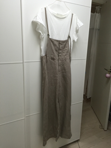 John Bull☆Ｓサイズ☆麻100% グレージュサロペット