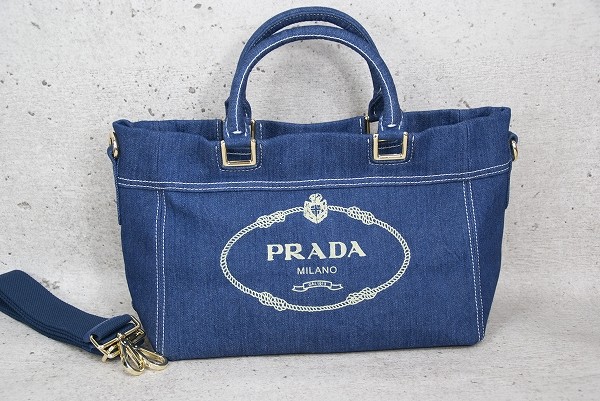 ☆プラダ☆デニム生地☆マザーズトート☆バッグ☆ 中古きれい♪