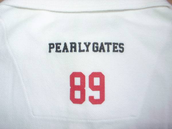 PEARLY GATESパーリーゲイツ89ロゴ鹿の子ポロシャツ白0未使用ESD
