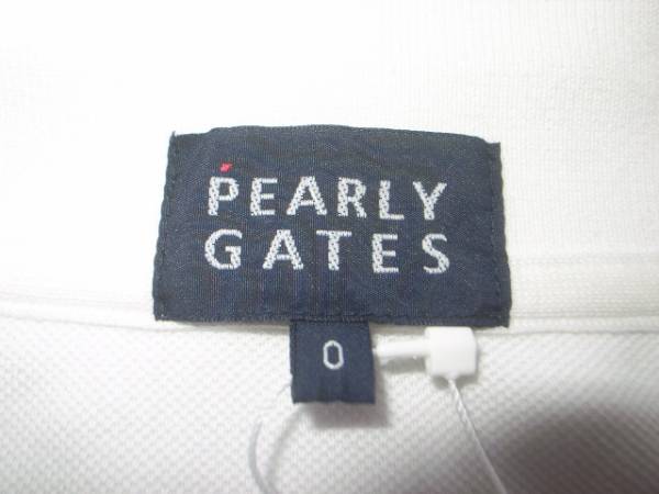 PEARLY GATESパーリーゲイツ89ロゴ鹿の子ポロシャツ白0未使用ESD