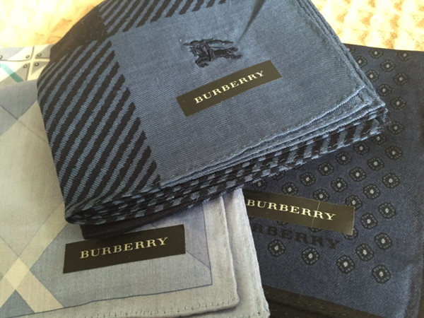 ★即決★未使用 バーバリー 紳士ハンカチ 4枚 送料込み