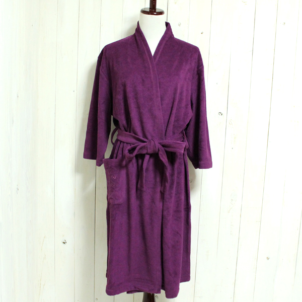 新品 YOSHIE INABA タオルドレス/バスローブ 紫 パープル/イナバ