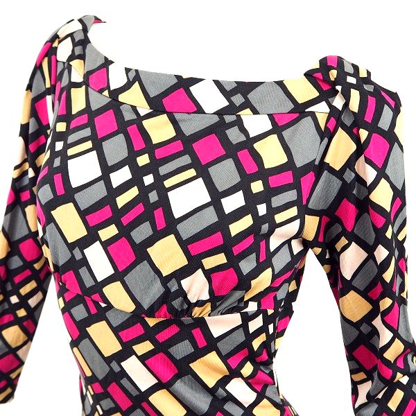 美品 DIANE VON FURSTENBERG シルクジャージワンピース 6 606028