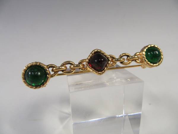 【極美品】CHANEL シャネル カラーストーン ブローチ