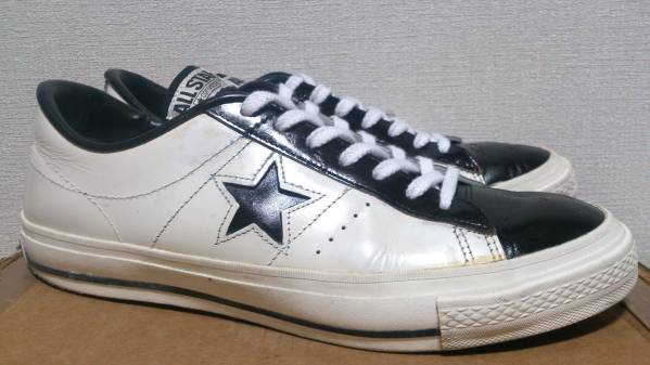 日本製コンバース ワンスター 白x黒28/プロレザージャックスター