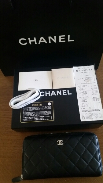 CHANEL シャネル　長財布　ブラック　ギャランティカード　箱付き CHANEL シャネル ブラック 長財布 ギャランティカードあり CHANEL