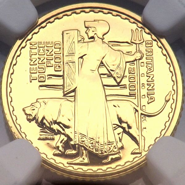 最高鑑定 2001 ウナとライオン イギリス 金貨 ￡10 NGC MS70 イギリス