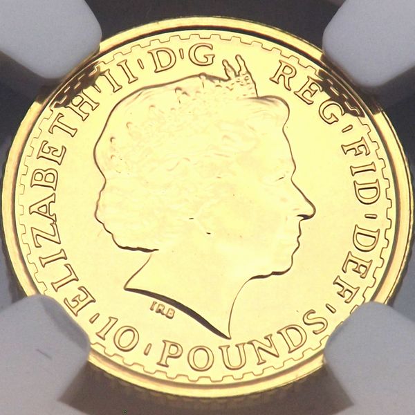 最高鑑定 2001 ウナとライオン イギリス 金貨 ￡10 NGC MS70 イギリス