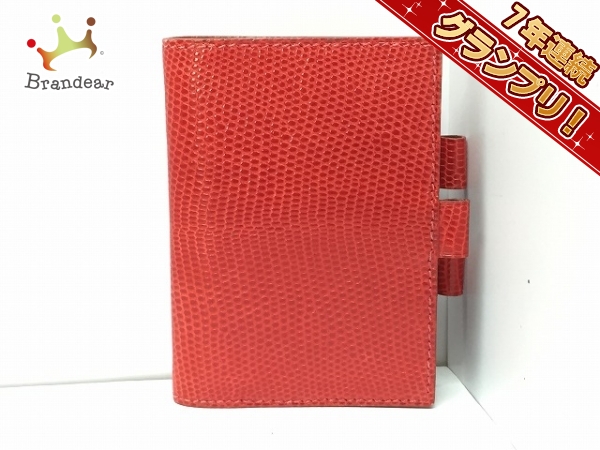 エルメス 手帳 美品 アジェンダPM レッド リザード HERMES ジャンル