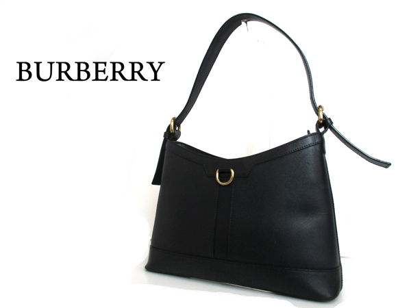 バーバリー ショルダー レザー ハンドバッグ BURBERRY 黒 北β BURBERRY