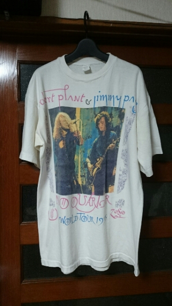 希少 90s jimmy page & robert plant ツアーTシャツ Jimmy Robert Page Plant 90s & Vintage 希少 ツアーTシャツ plant