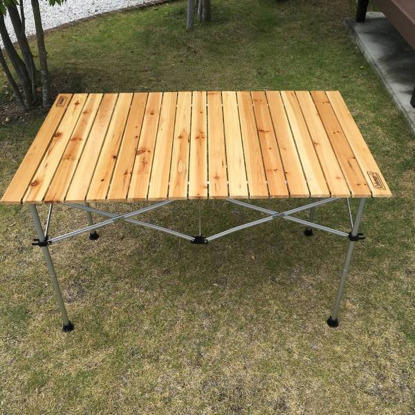 中古美品 コールマン ナチュラルウッドロールテーブル110 【公式通販】