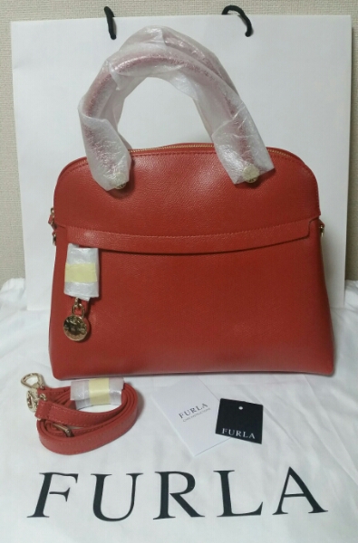 新品未使用 FURLA PIPER フルラ パイパー M オレンジ系 正規品
