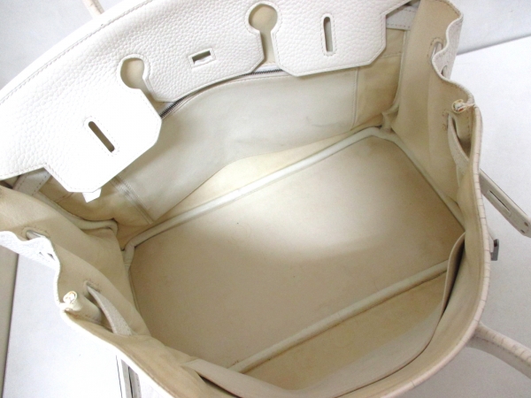 エルメス ハンドバッグ バーキン35 白 ルテニウム金具 HERMES