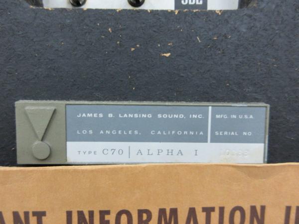 JBLスピーカー C70 Alpha-1 ペア シリアル連番 ◇ 46F39-1 NS-1 【公式 JBLスピーカー C70 Alpha-1 ペア シリアル連番 ◇ 46F39-1 NS-1 【公式