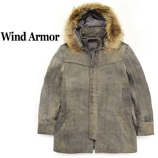 ニチワ社 ウィンドアーマー 羊革 加工 レザーコート/ファー付