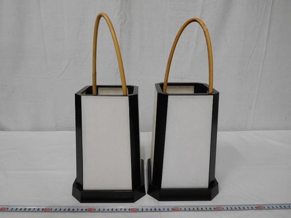 B07728 木製 漆器 路地行灯 夜咄道具 照明 一対 足元灯り 漆芸 Ctrl of