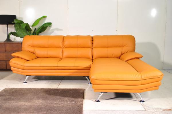 １円送料無料アウトレット展示品北欧モダン本革L型カウチソファ