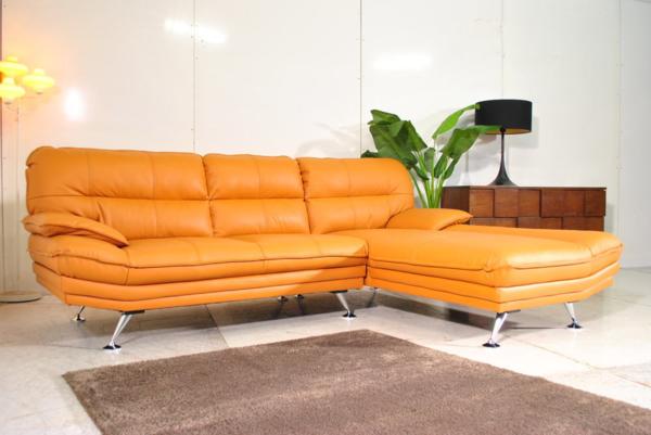 １円送料無料アウトレット展示品北欧モダン本革L型カウチソファ