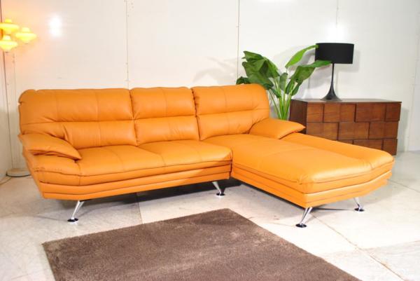 １円送料無料アウトレット展示品北欧モダン本革L型カウチソファ