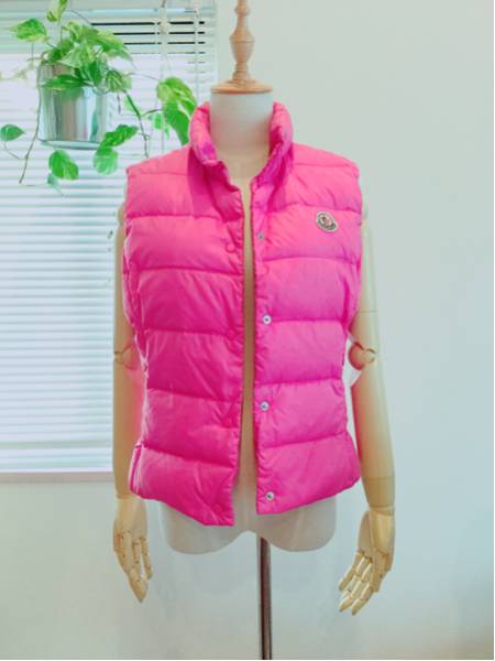 中古 モンクレール MONCLER ピンクダウンベスト size1 モンクレール