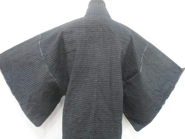 ◆逸品!!美品 未使用 木綿 書生絣 藍染 袷長羽織 男性用◆