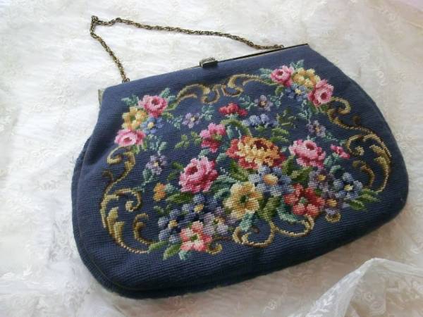 ファッション小物 久家美智子 刺繍 スリッパ スクラッチバック がま口