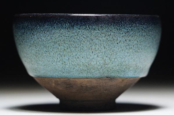故宮保管委員会 時代 鈞窯盞 藍色釉 茶碗 10.5cm H64 骨董陶磁器一般