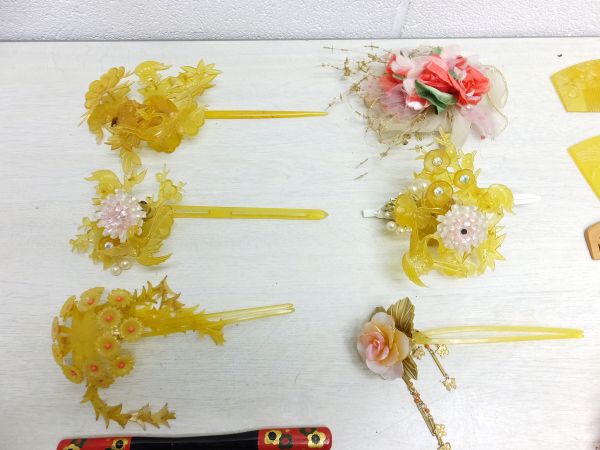 かんざし 髪飾り 平打ち 鼈甲 くし まとめて FE8107