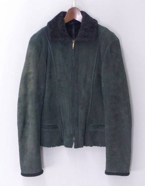 E6693*マックスマーラ*しなやか◎ブラックムートンジャケット/40