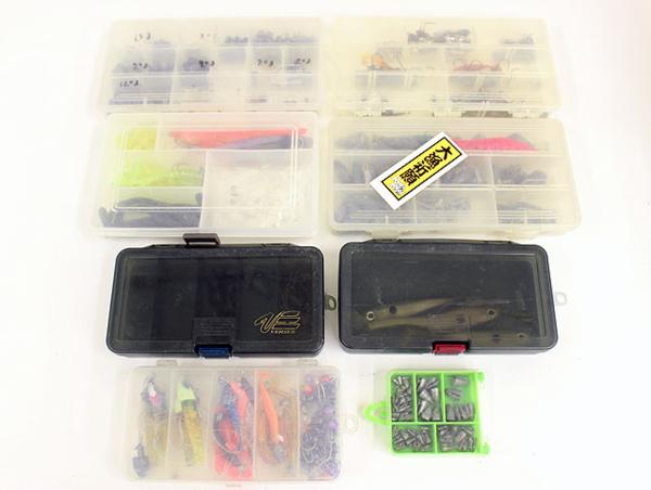 ワーム・ジグヘッド・フック・シンカーなど 中古仕掛 ケース付き
