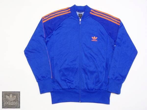 USED アディダス adidas オリジナルス ロゴ刺繍 ジャージ 青 XO