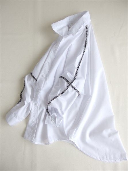 今季AW*スタイリスト出品 お袖ボリューム 後ろ長め 素敵シャツ白