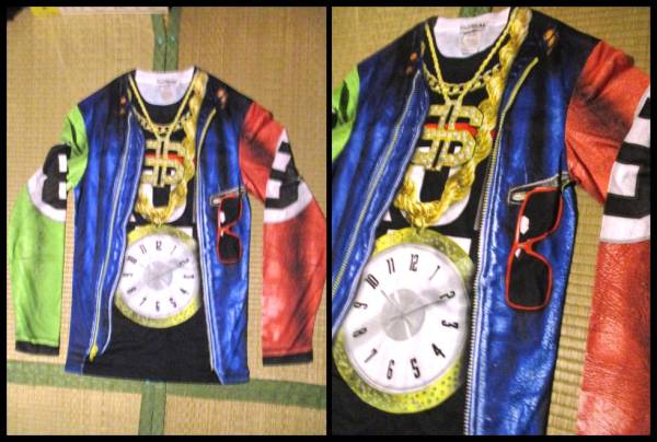 数量限定，100%新品 タグなし未着用 HIPHOP 重ね着風 だまし絵 Tシャツ(Mサイズ)｜売買されたオークション情報、yahooの商品情報をアーカイブ公開 - オークファン Mサイズ