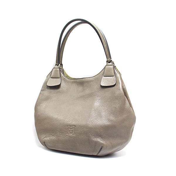 1円～ HIROFU ヒロフ ショルダーバッグ レザー グレー