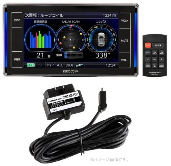 1● コムテック GPS レーダー探知機 ZERO 701V + OBD2-R2 セット
