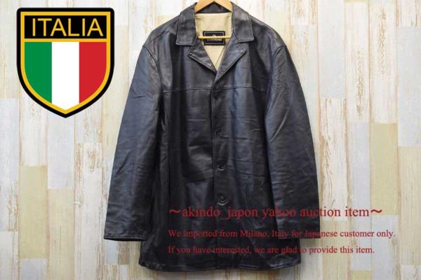 SOTTOTONO★イタリア製★美品本革レザーコートXL(a270）