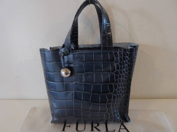 FURLA - FURLA フルラ クロコ 型押し トートバッグ ハンドバッグ 