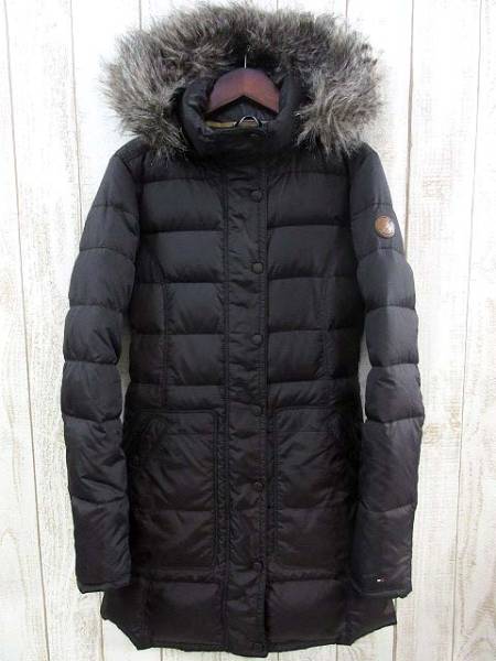 トミーヒルフィガー ダウン コート フード フェイクファー 茶 S