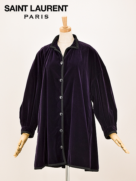 T1327■美品■SAINT LAURENT■ヴィンテージベルベットコート■34