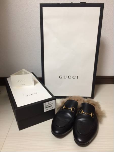 今季新作】GUCCIプリンスタウンブラックレザースリッパ39 gucci