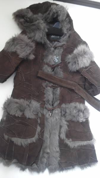 新品 ムートン フェイクファー ブラウン ダッフルコート Ｌ