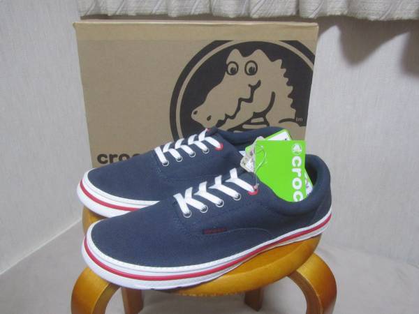 新品未使用 crocs クロックス／キャンバス スニーカー(27.0cm)紺