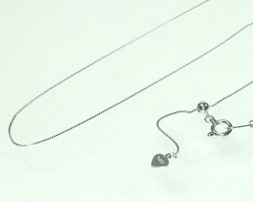 送料無料◆45cmまで長さ自在！プラチナベネチアンネックレス1.4g