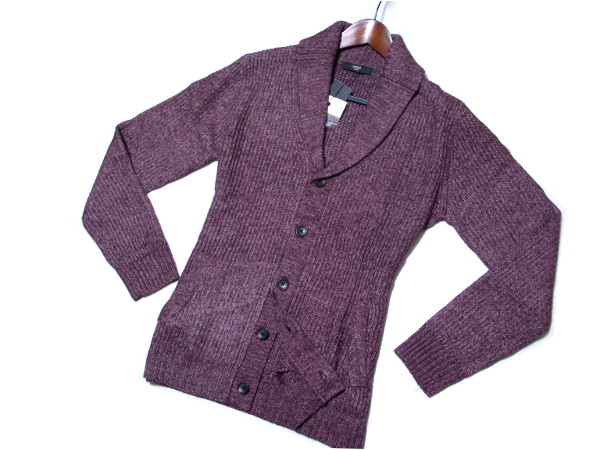 新品■ニコル■ショールカラー ミックス柄ニットカーディガン 46