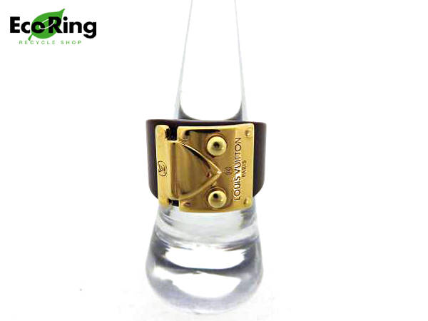 1円 ヴィトン バーグロックミー リング ゴールドカラー×紫EV916