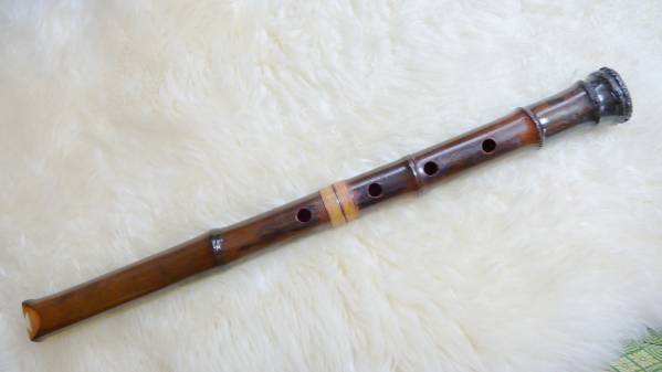 尺八 貞風作 唄口 象牙 内径19.8/外径34.5mm/全長550mm
