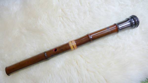 尺八 貞風作 唄口 象牙 内径19.8/外径34.5mm/全長550mm